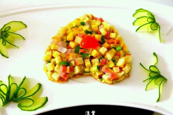 火腿馍丁鸡蛋饼（二人份）的做法图解13
