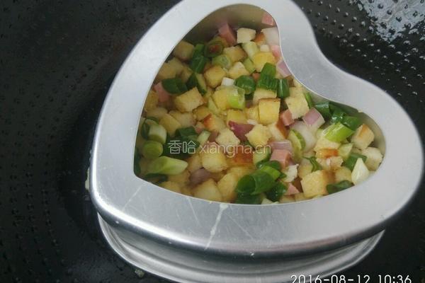 火腿馍丁鸡蛋饼（二人份）的做法图解10