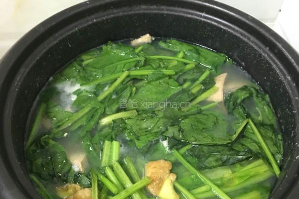 猪肝菠菜粥的做法图解2