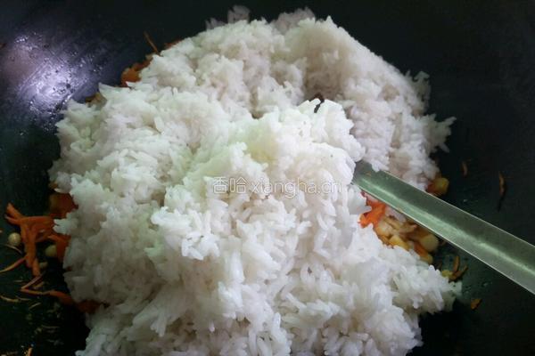 胡萝卜鸡蛋炒饭的做法图解7