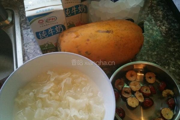 木瓜牛奶的做法图解1