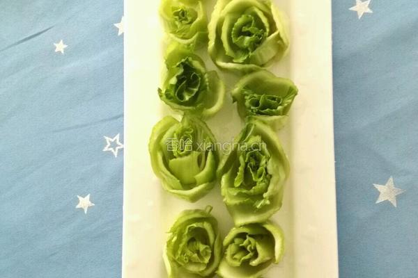 肉末香菇碧玉盏的做法图解2