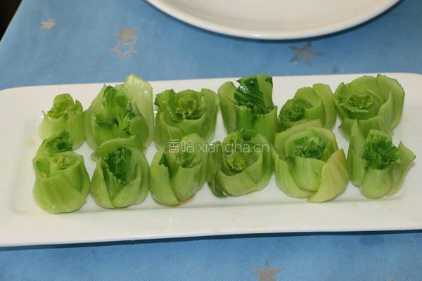 肉末香菇碧玉盏的做法图解6