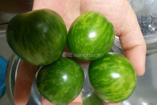 糖拌绿色西红柿的做法图解1