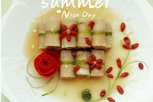 水晶鸡肉卷的做法图解5
