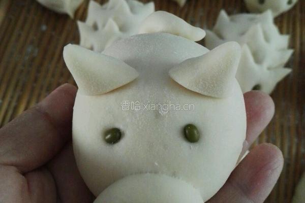 小猪刺猬豆沙包的做法图解2
