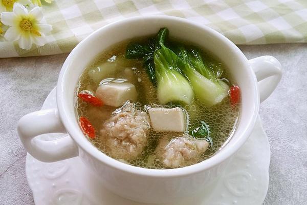 青菜肉丸豆腐汤的做法图解13
