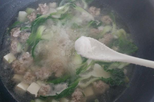 青菜肉丸豆腐汤的做法图解11