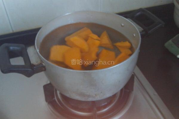 南瓜块甜汤的做法图解2