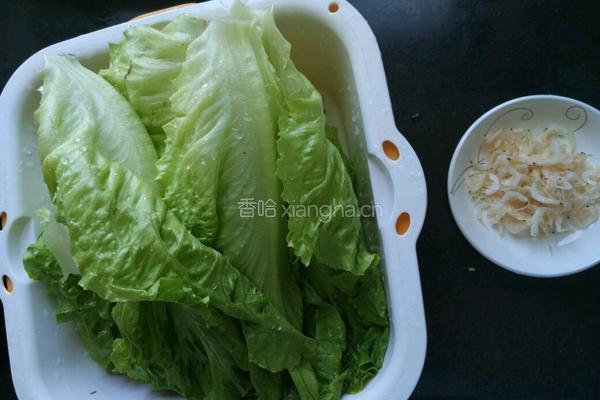 虾米炒生菜的做法图解1