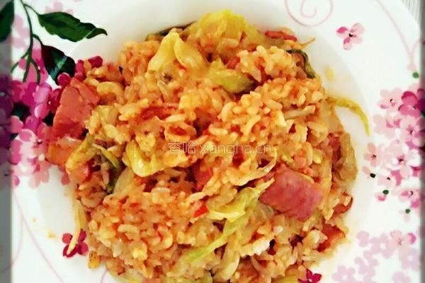 培根蔬菜炒饭的做法图解4