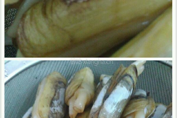 盐蛏干的做法图解2