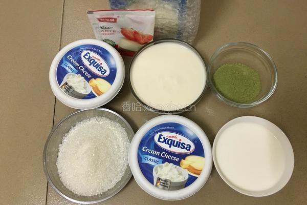 抹茶冻芝士蛋糕的做法图解1
