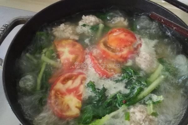 圆子番茄青菜汤的做法图解3