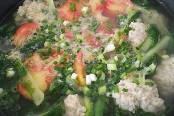 圆子番茄青菜汤的做法图解4