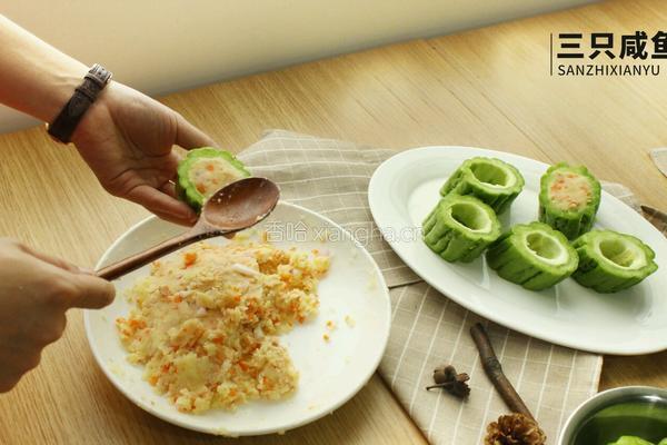 苦瓜酿土豆泥的做法图解7