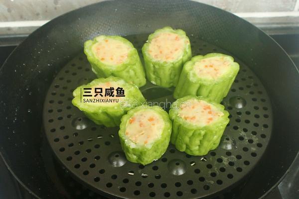 苦瓜酿土豆泥的做法图解8