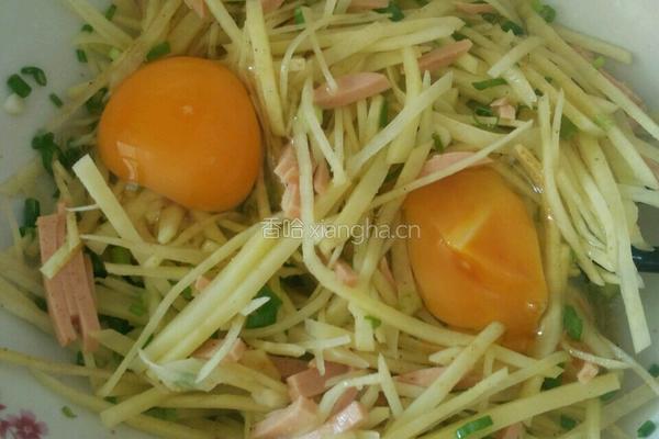 土豆丝鸡蛋饼的做法图解4