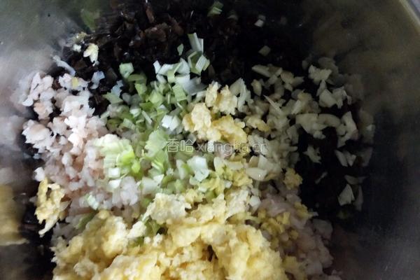 木耳鸡蛋虾仁饺子的做法图解5