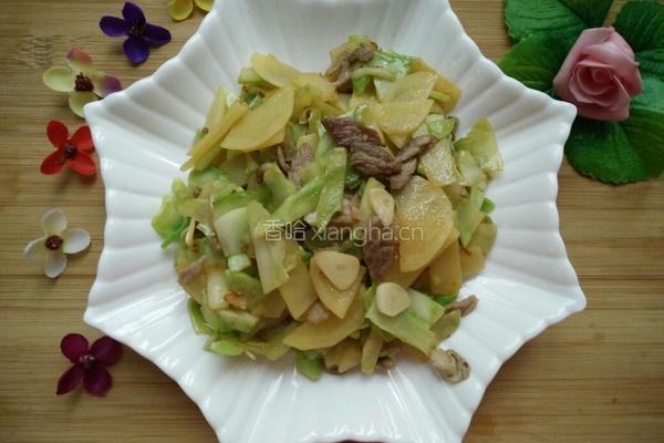 西兰花梗土豆片