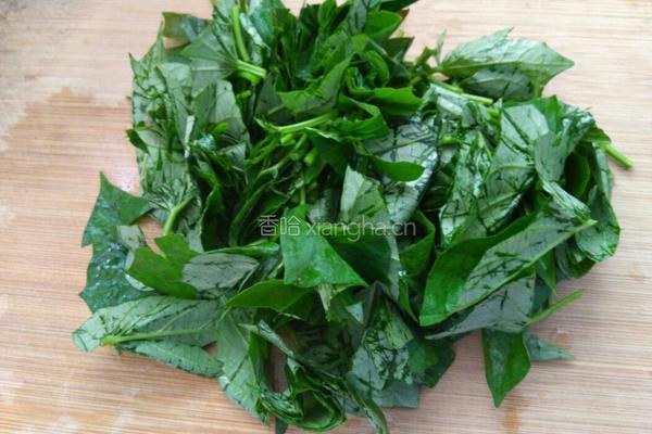 青红椒炒番薯叶的做法图解2