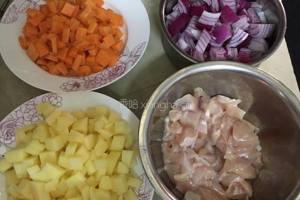 鸡肉咖喱饭的做法图解1