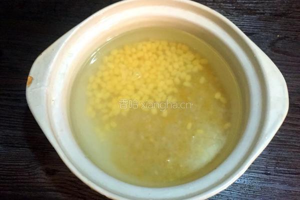 奶香小米绿豆粥的做法图解3