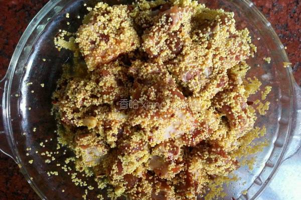 小米蒸排骨的做法图解4