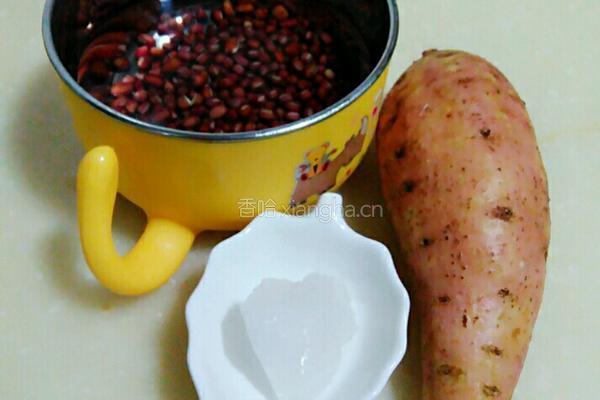 红豆蕃薯糖水的做法图解1