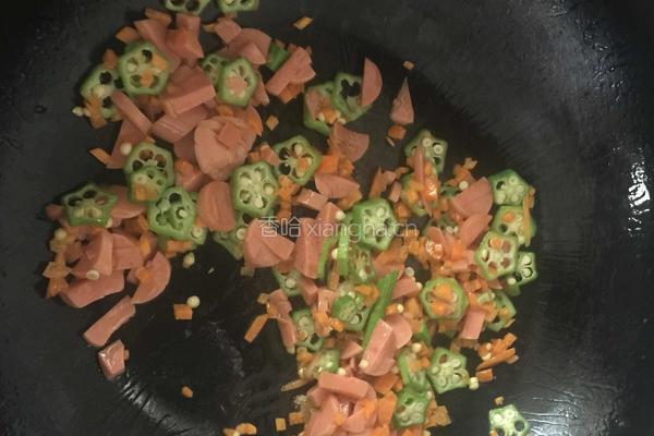 秋葵蛋炒饭的做法图解5