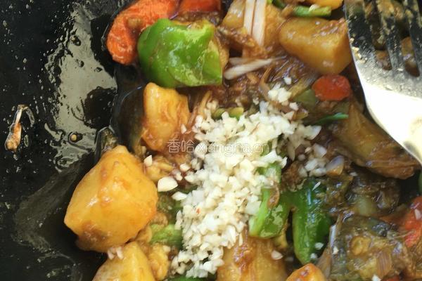 土豆烩大茄子的做法图解4