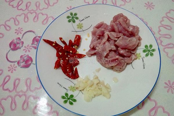 空心菜杆炒肉的做法图解3
