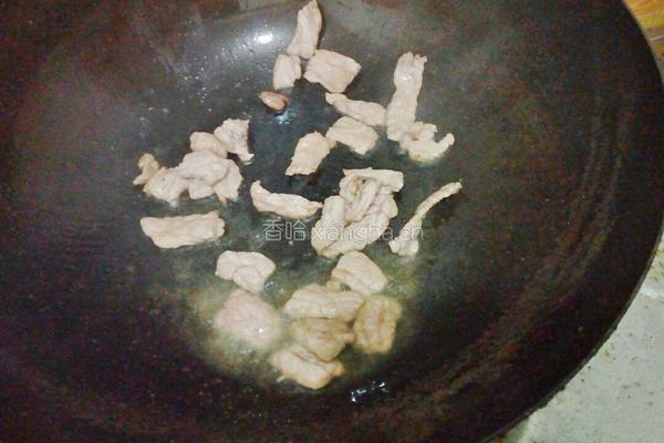 空心菜杆炒肉的做法图解5