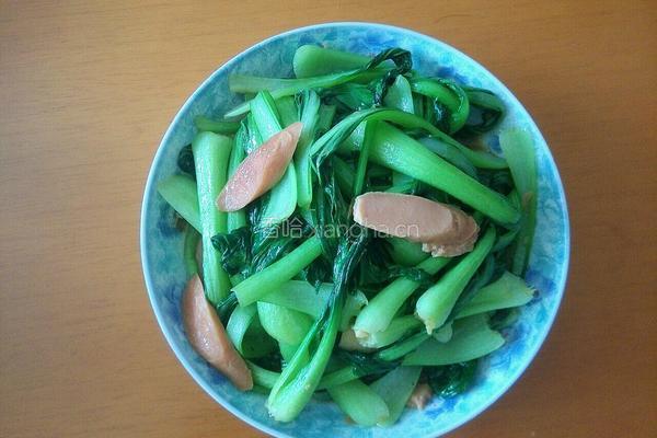 香肠炒青菜的做法图解6