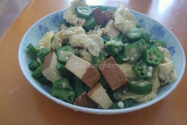 鸡蛋豆干炒秋葵的做法图解7
