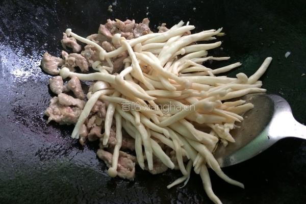 海鲜菇炒瘦肉的做法图解7