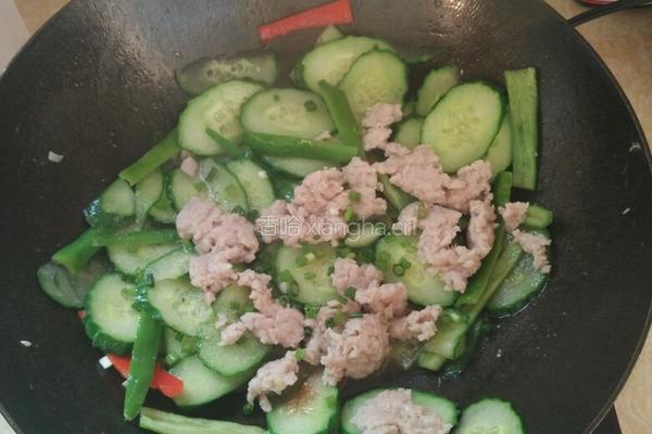 青瓜椒炒瘦肉的做法图解7