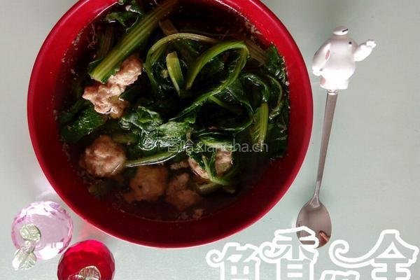 小白菜汆丸子的做法图解8