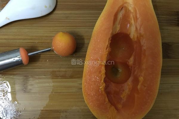 木瓜牛奶的做法图解3