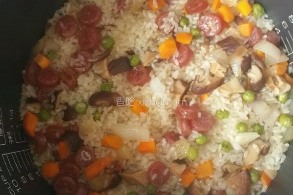 腊肠焖饭的做法图解5