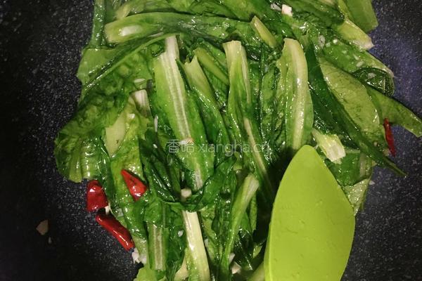 素炒油麦菜的做法图解5