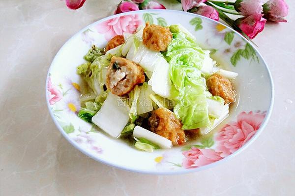 白菜炒丸子的做法图解10