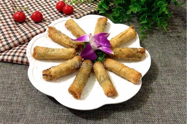 用馄饨皮做春卷的做法图解10