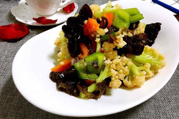 凉拌菜花木耳的做法图解9