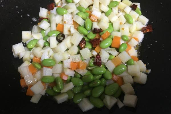 茭白炒毛豆的做法图解10