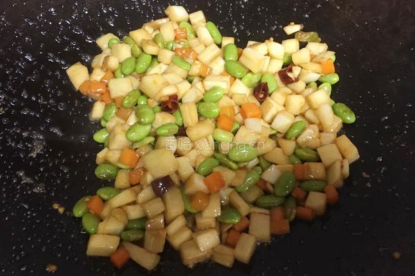 茭白炒毛豆的做法图解13