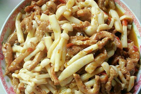 白玉菇炒肉的做法图解5