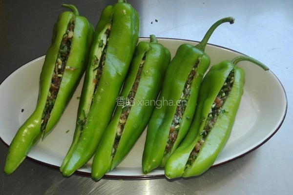 虎皮青椒包肉的做法图解6