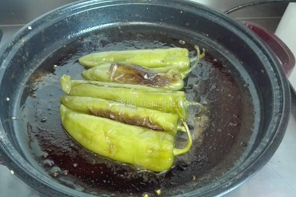 虎皮青椒包肉的做法图解9