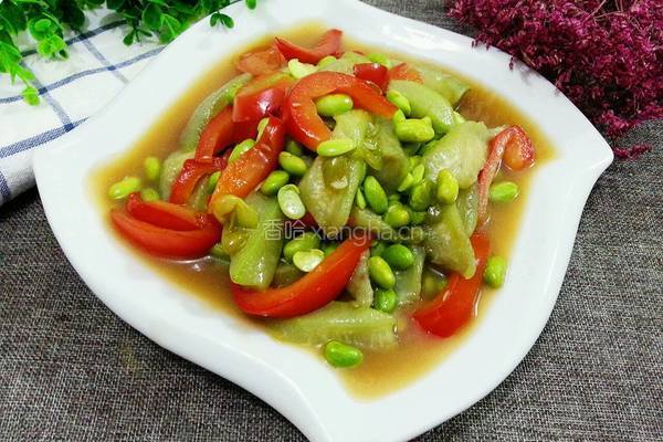 丝瓜炒毛豆的做法图解8